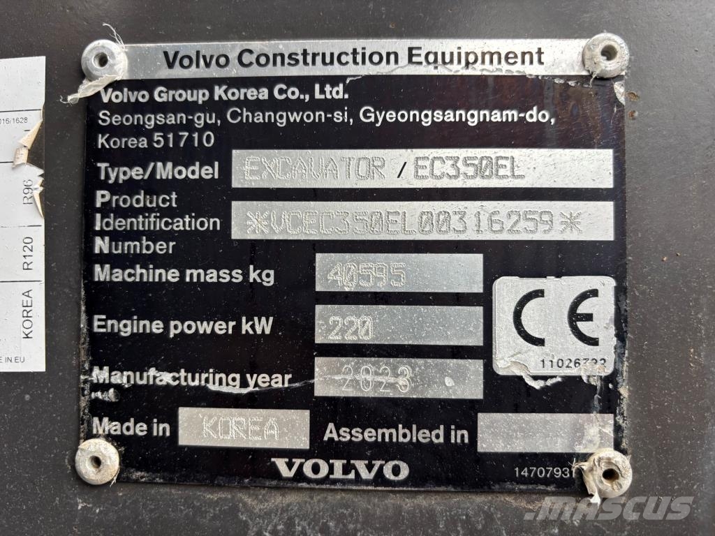 Volvo EC350EL + 700MM TELAT + RASVARI + LÄMMITIN + S80/N Rupsgraafmachines
