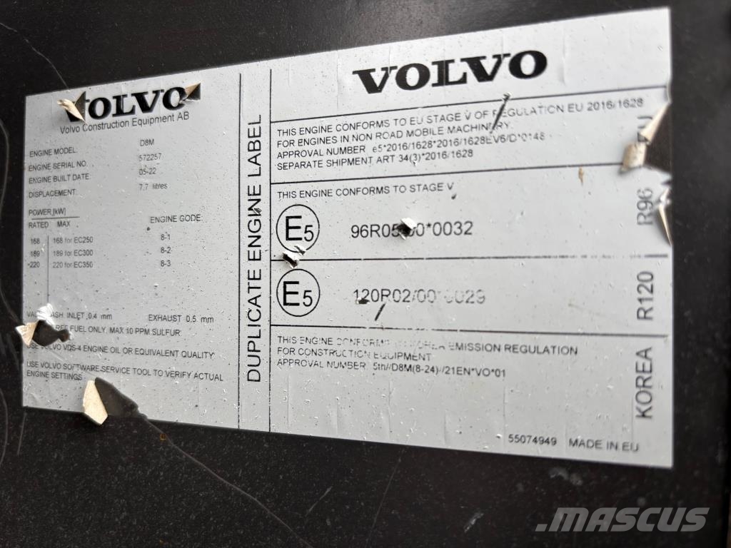 Volvo EC350EL + 700MM TELAT + RASVARI + LÄMMITIN + S80/N Rupsgraafmachines