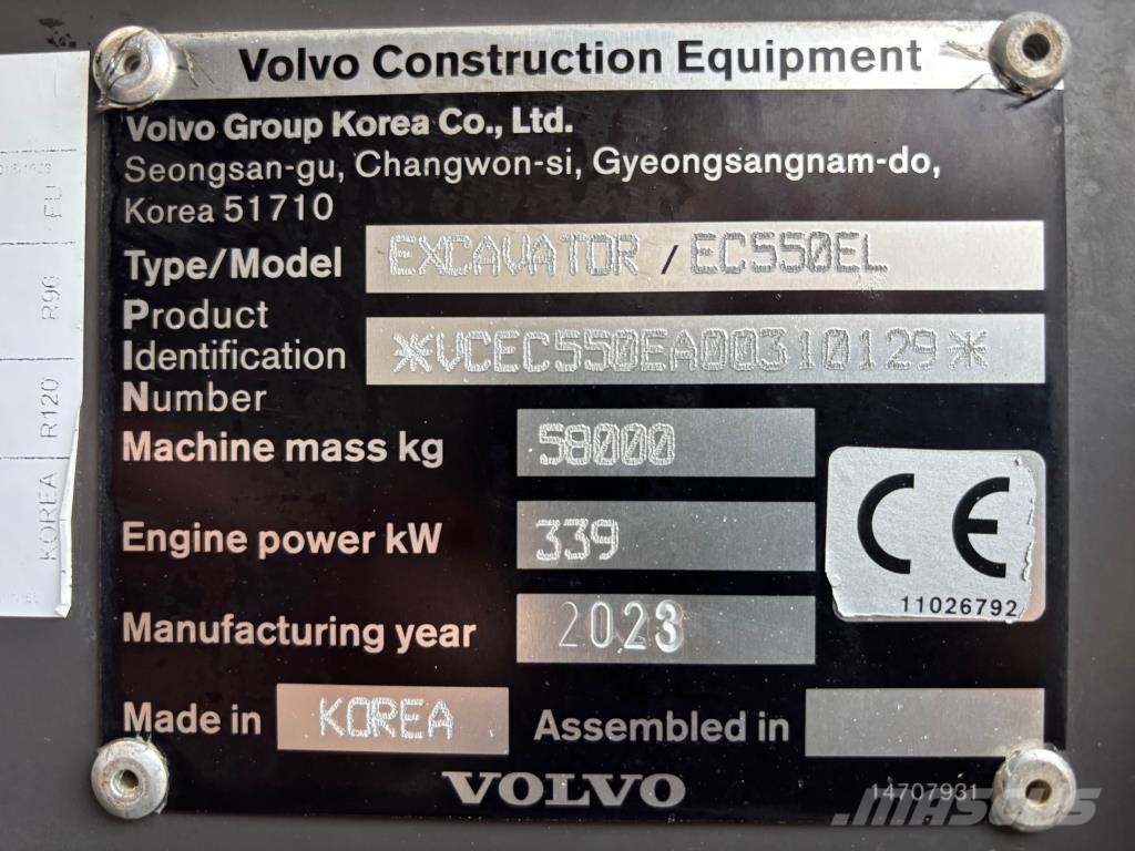 Volvo EC550EL + LEVITETTÄVÄ ALUSTA + RASVARI + LÄMMITIN Raupenbagger