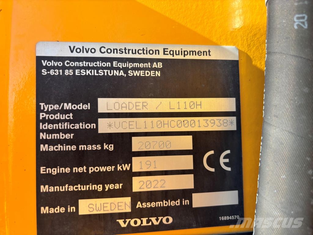 Volvo L110H + PIKALIITIN + KAHDET LISÄHYDRAULIIKAT + BSS Cargadoras sobre ruedas