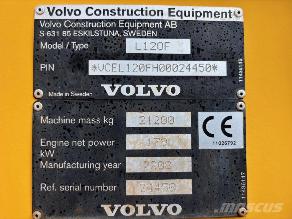 Volvo L120F + PIKALIITIN + KAHDET LISÄHYDRAULIIKAT + BSS Wheel loaders