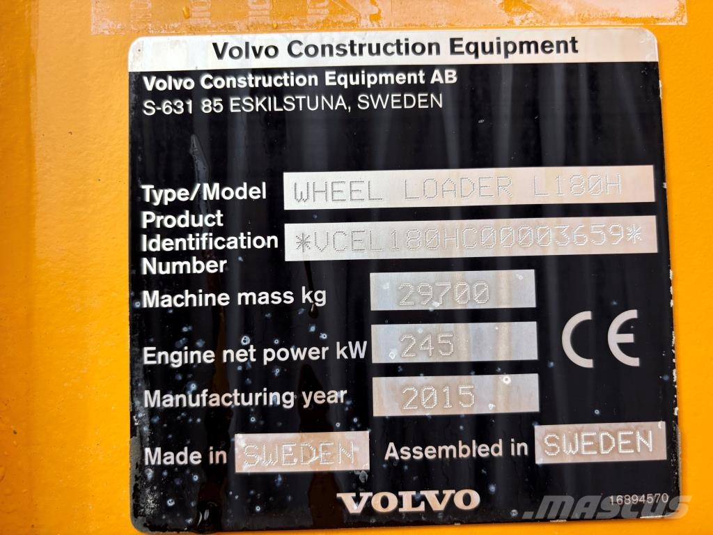 Volvo L180H + BSS + RASVARI + TAMTRON VAAKA + V-KÄRKIKAU Incarcator pe pneuri