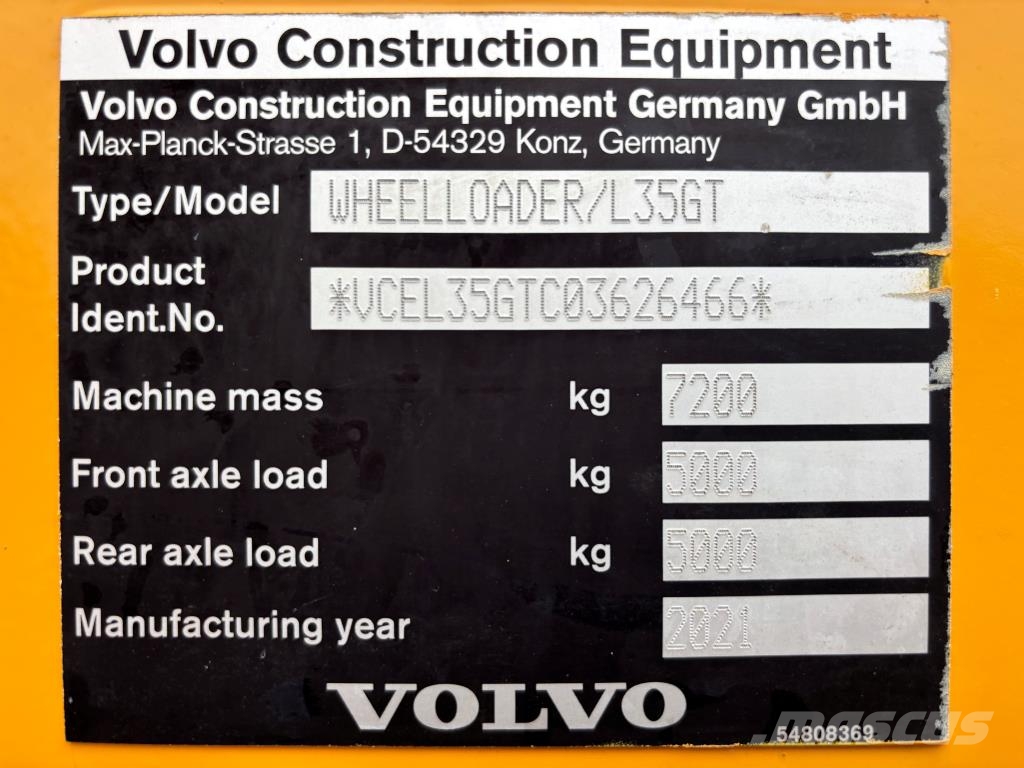 Volvo L35G + NOPEA VERSIO + KAHDET LISÄHYDRAULIIKAT + RA Фронтальні навантажувачі