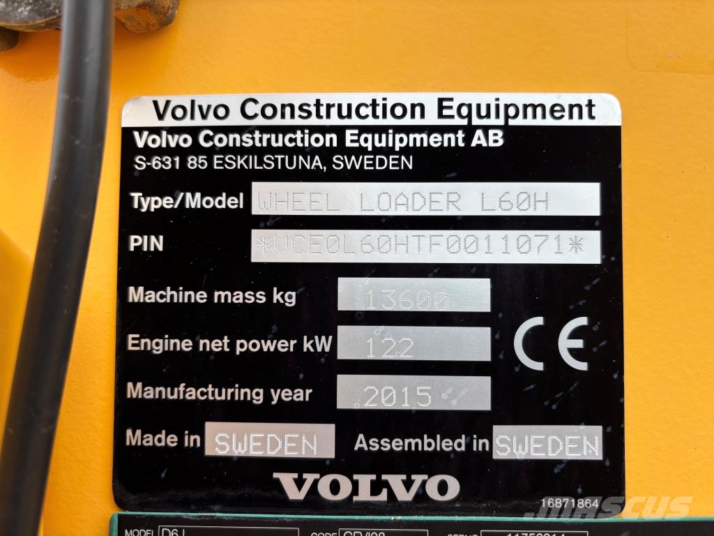 Volvo L60H + PITKÄAISA + KAHDET LISÄHYDRAULIIKAT + BSS + Radlader