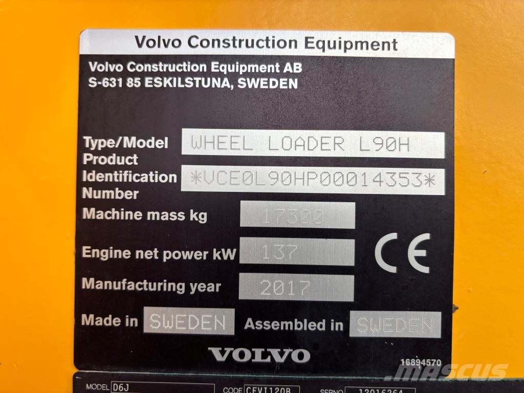 Volvo L90H + PIKALIITIN + KAHDET LISÄHYDRAULIIKAT + BSS Radlader