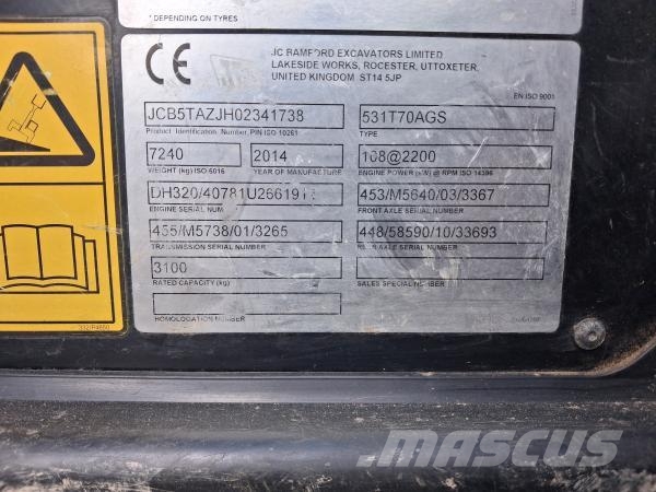 JCB 531-70 TELESKOPLASTARE لوادر بعجل