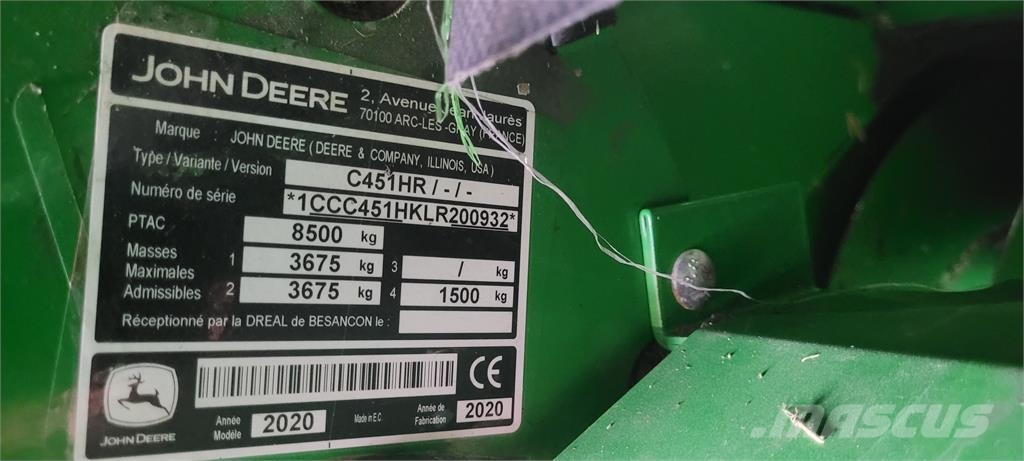 John Deere C451R INPLASTARPRESS محزمات مستديرة