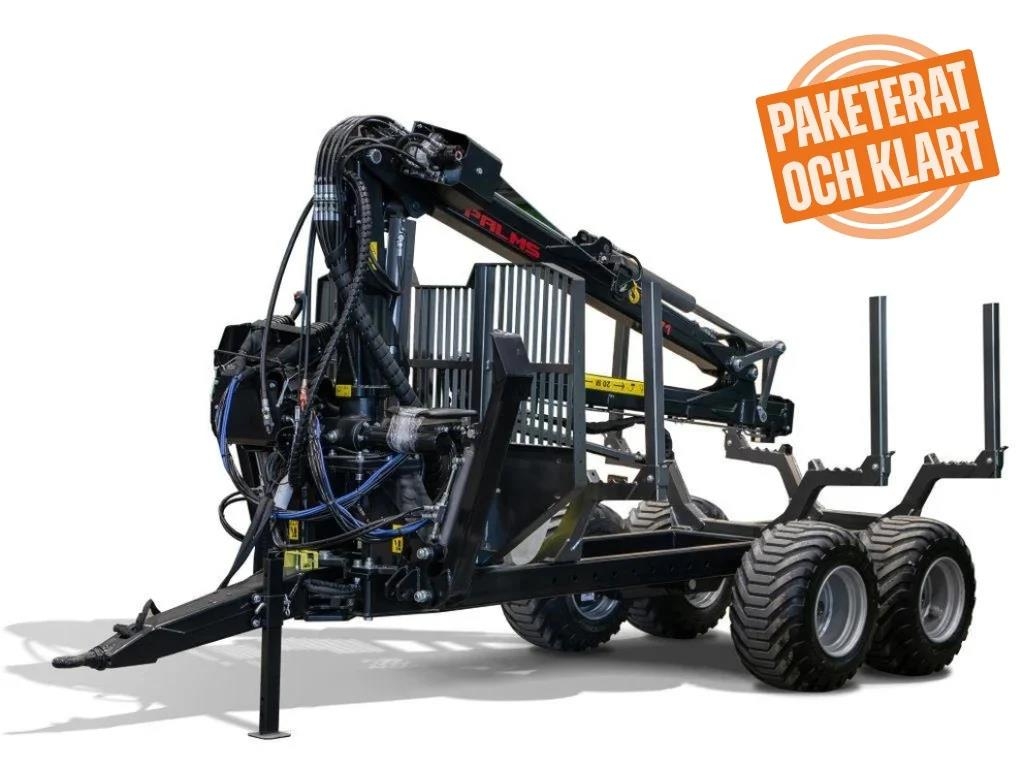 Palms Skogsvagn 10ton med P4.71 kran Remolques forestales
