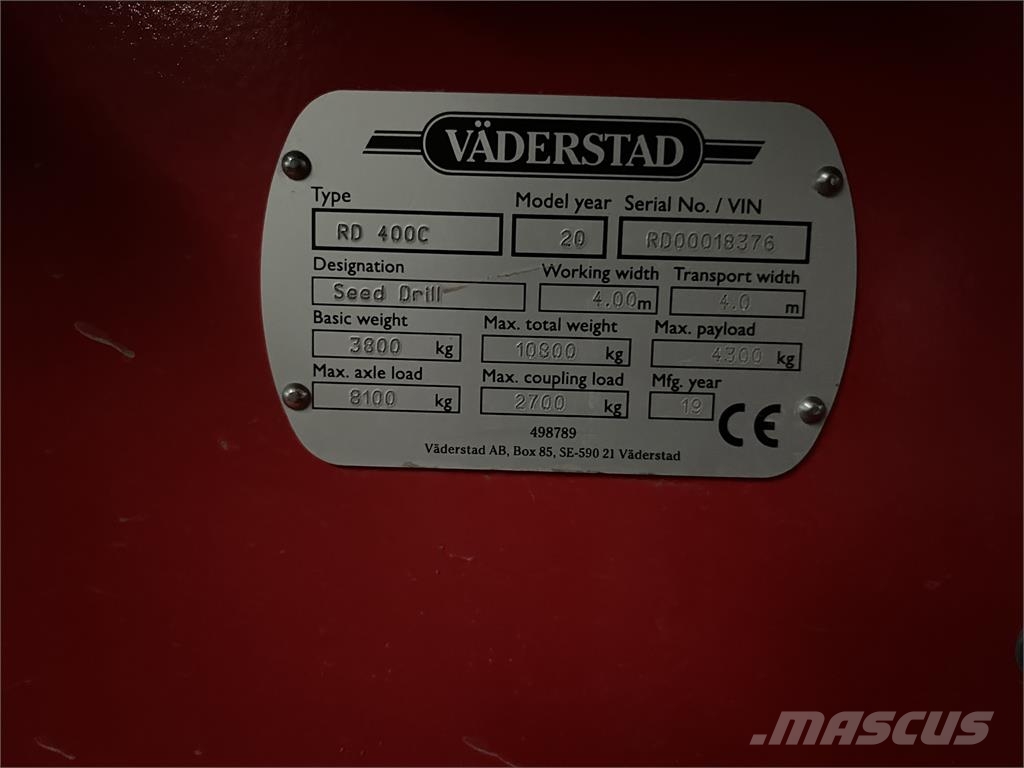Väderstad RAPID 400C SÅMASKIN Mechanické sejačky