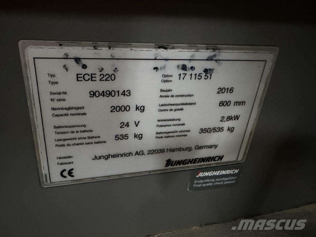Jungheinrich ECE220 Stand-in stackers