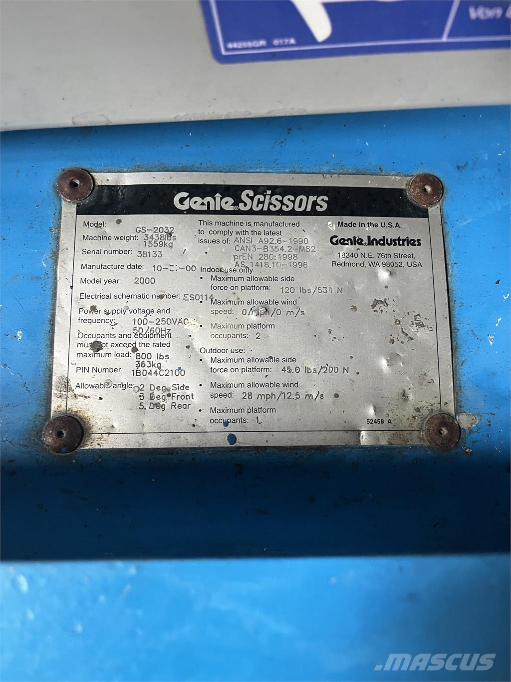 Genie GS 2030 Makazaste platforme