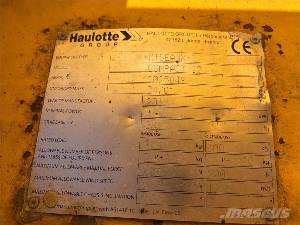 Haulotte Compact 12 Scheren-Arbeitsbühnen