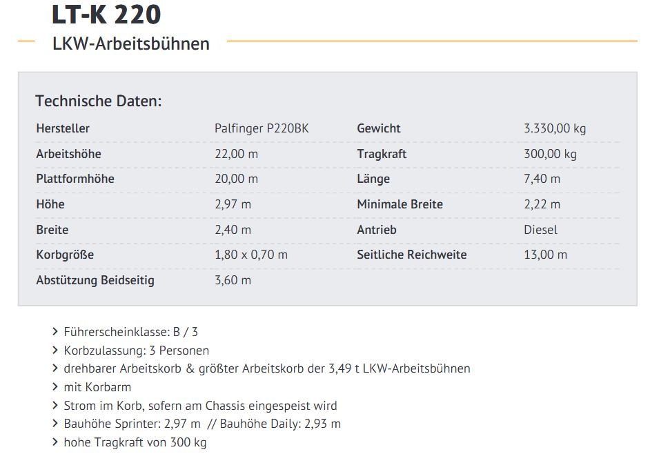 Ruthmann TB220.2 Avtokošare