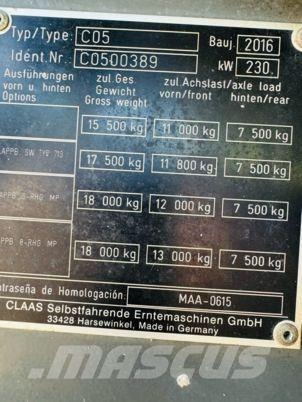 CLAAS TUCANO 450 Teraviljakombainid