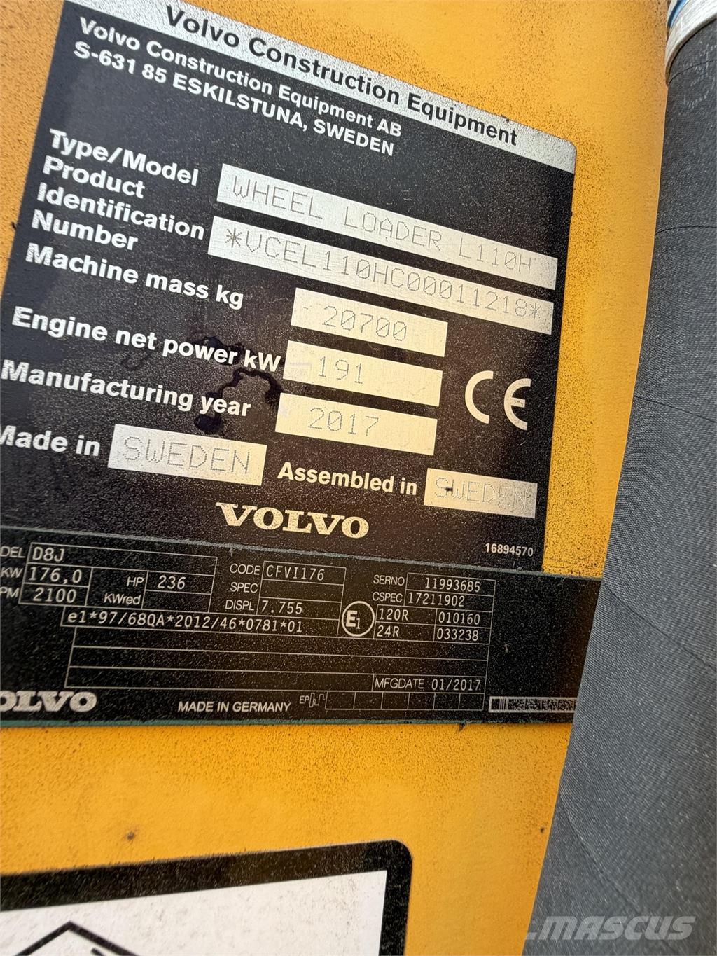 Volvo L110H Rataslaadurid