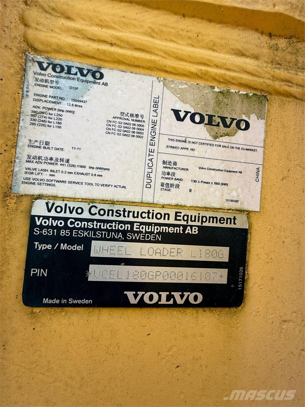 Volvo L180G Gumikerekes homlokrakodók
