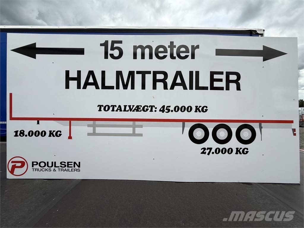 Hangler 15-meter halmtrailer - åben trailer نصف مقطورات مسطحة / مفصلية الجوانب