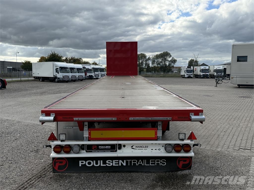 Hangler 15-meter halmtrailer - åben trailer نصف مقطورات مسطحة / مفصلية الجوانب