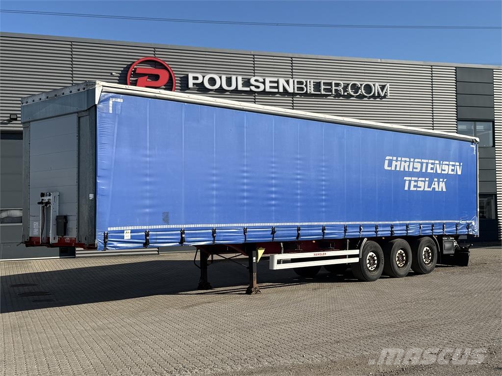 Hangler 3-aks gardintrailer Tents puspiekabes