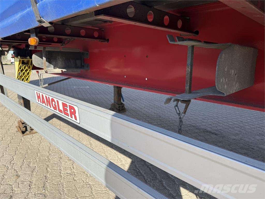 Hangler 3-aks gardintrailer Tents puspiekabes
