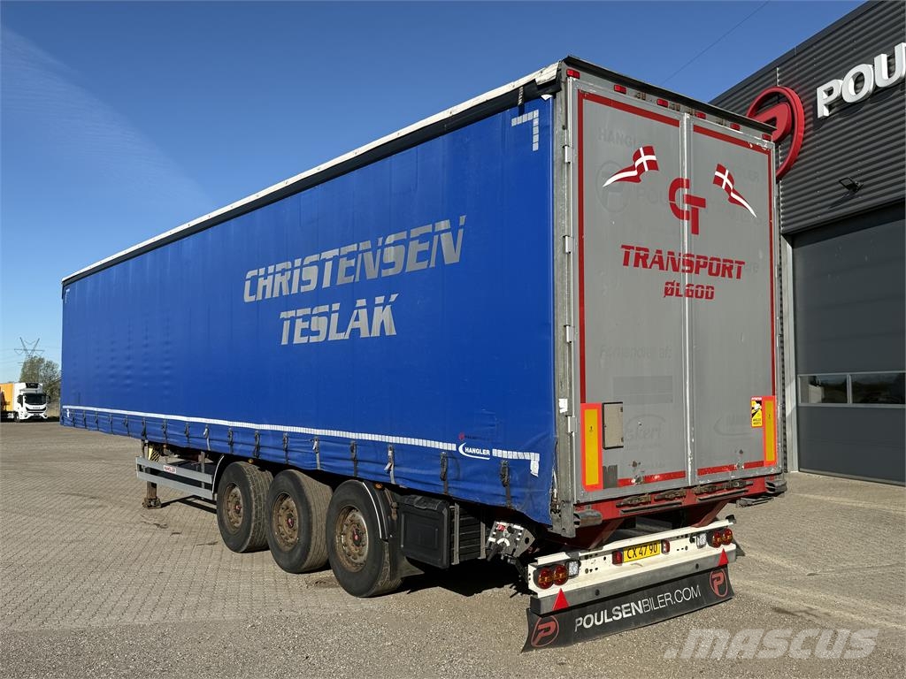 Hangler 3-aks gardintrailer Tents puspiekabes
