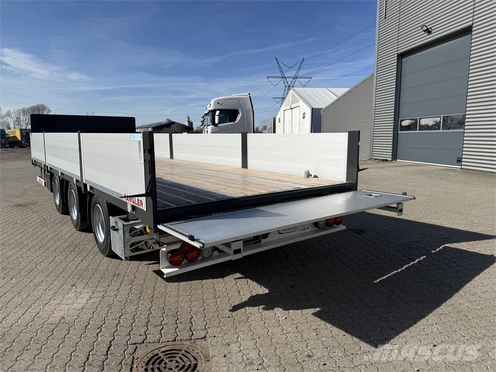 Hangler 3-aks kærre alu-sider + alu-ramper Plataforma plana/laterales abatibles