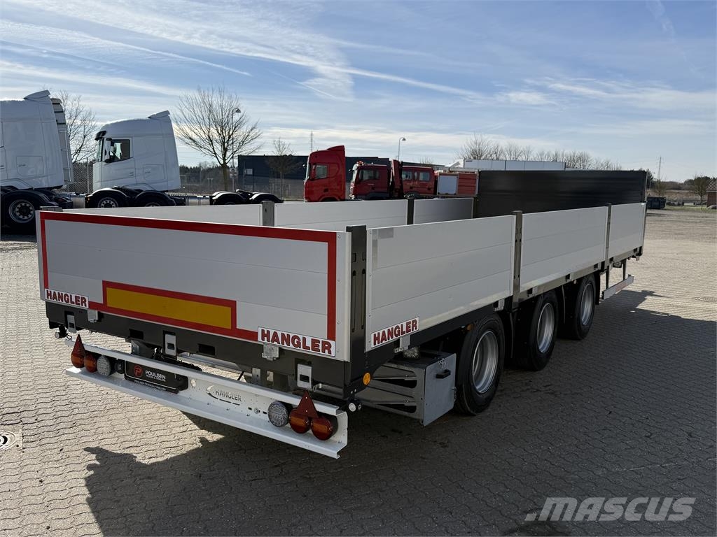 Hangler 3-aks kærre alu-sider + alu-ramper Plataforma plana/laterales abatibles