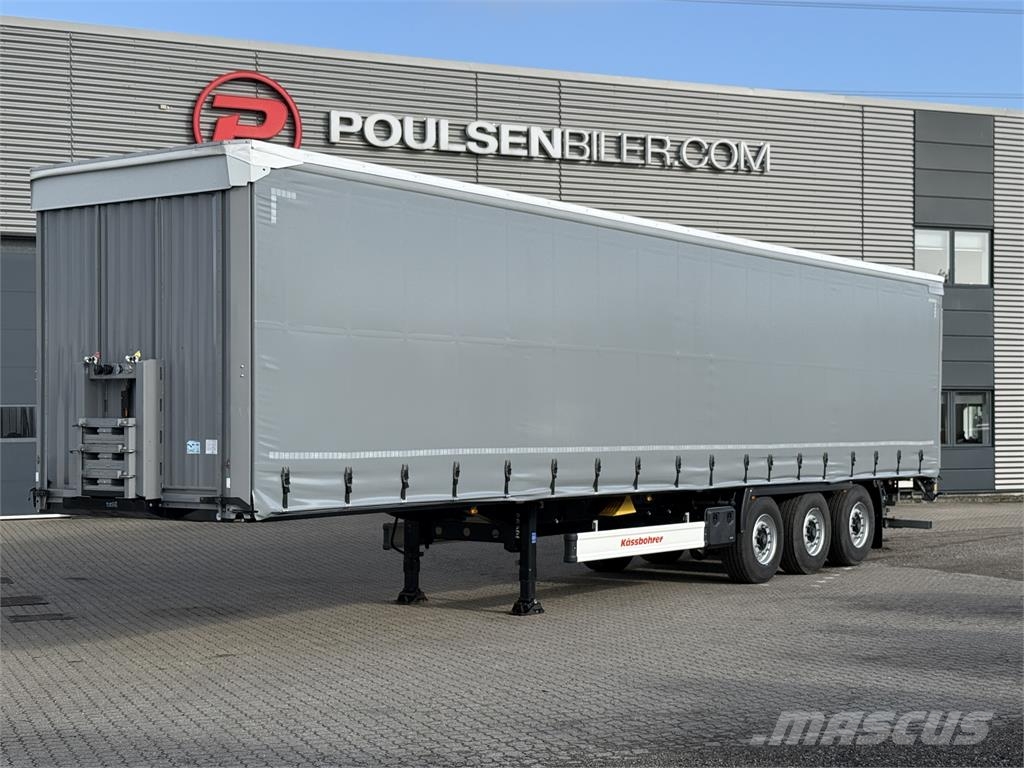 Kässbohrer 3-aks gardintrailer med truckbeslag Curtain sider semi-trailers