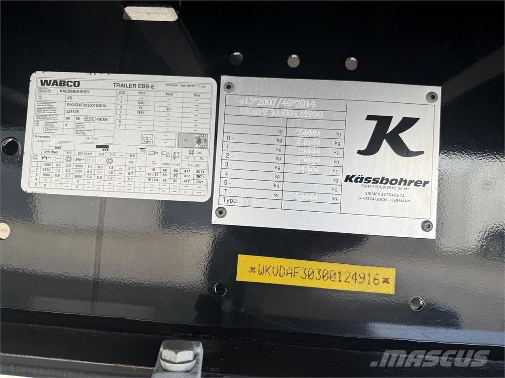 Kässbohrer 3-aks gardintrailer med truckbeslag Curtain sider semi-trailers