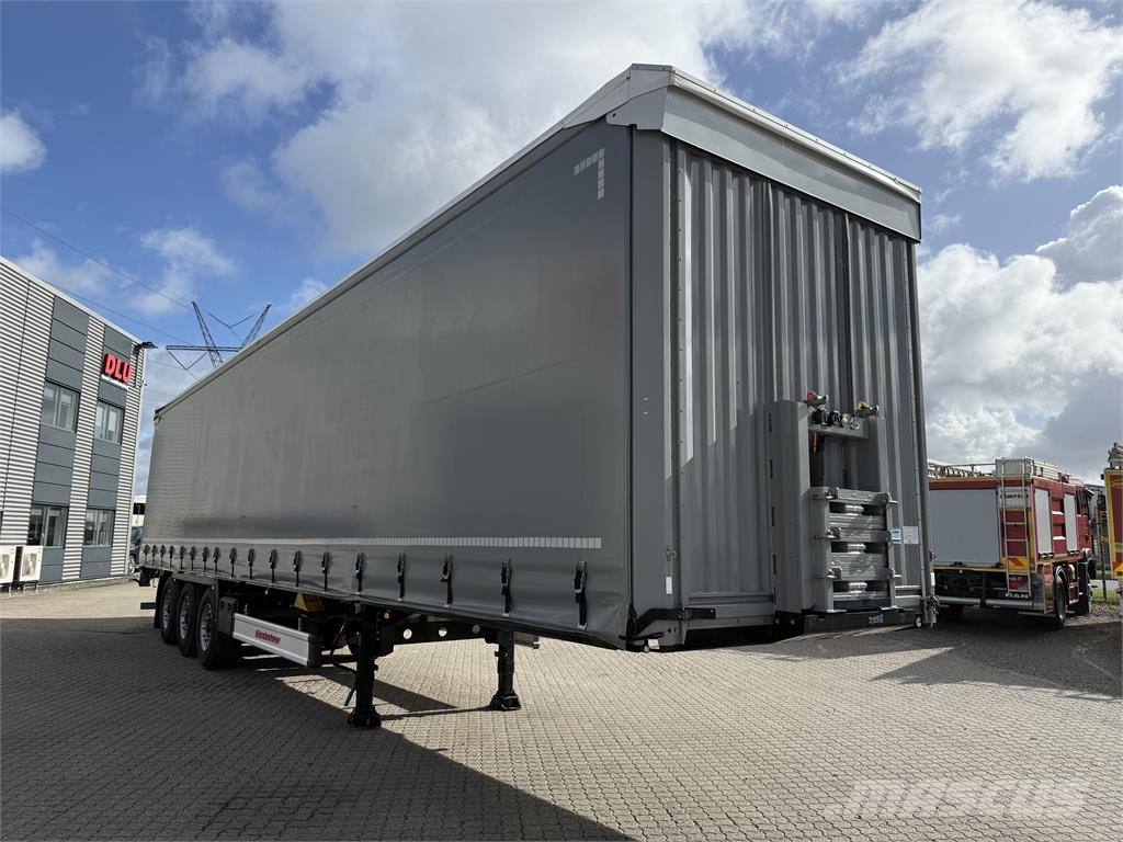 Kässbohrer 3-aks gardintrailer med truckbeslag Curtain sider semi-trailers