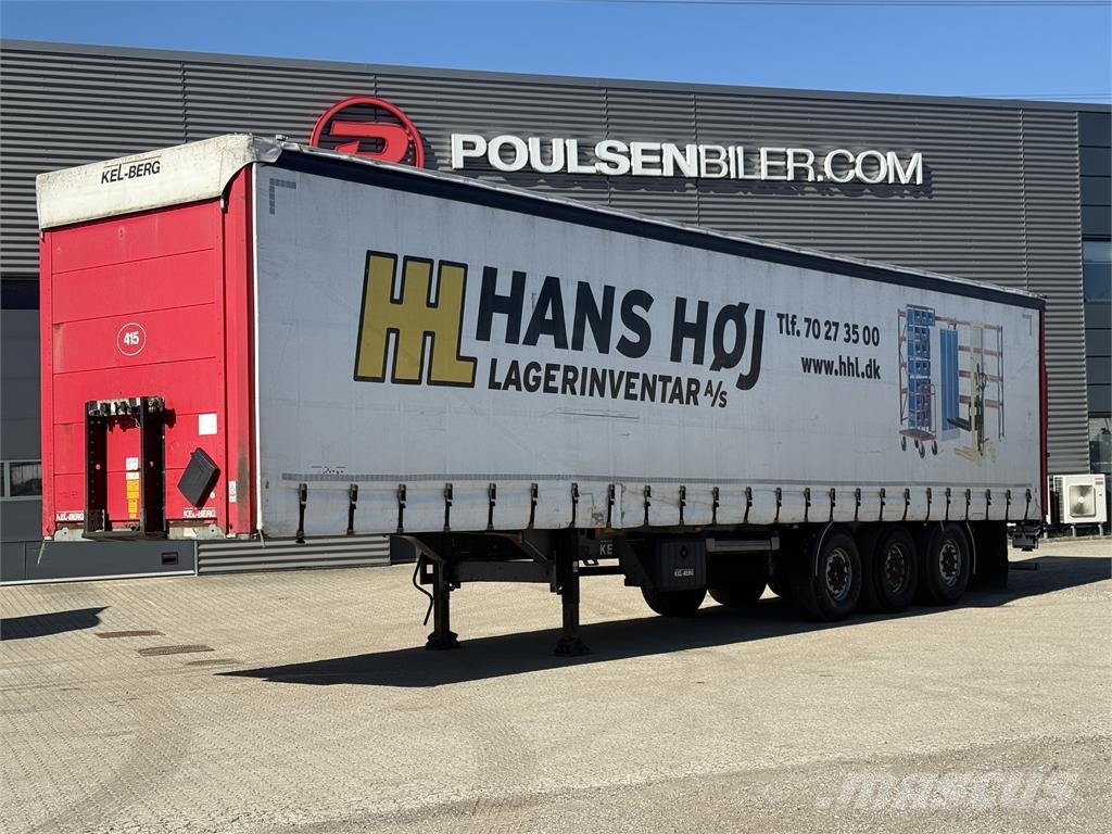 Kel-Berg 3-aks gardintrailer stålbund + Zepro 2500kg lift Tents puspiekabes