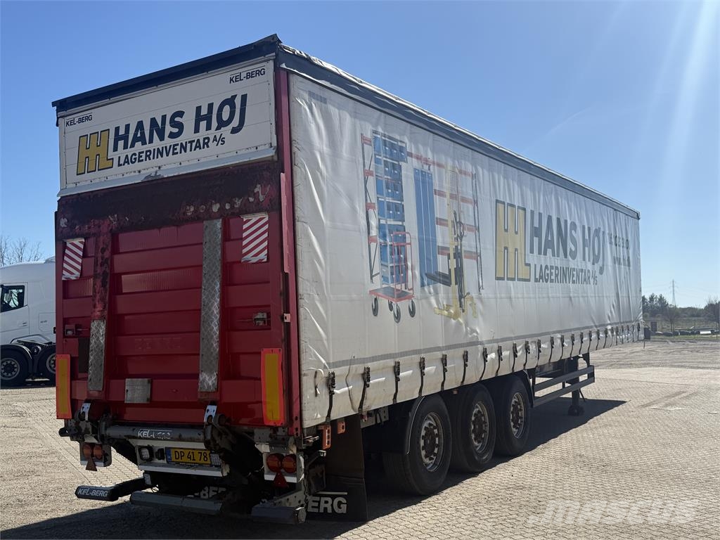 Kel-Berg 3-aks gardintrailer stålbund + Zepro 2500kg lift Tents puspiekabes