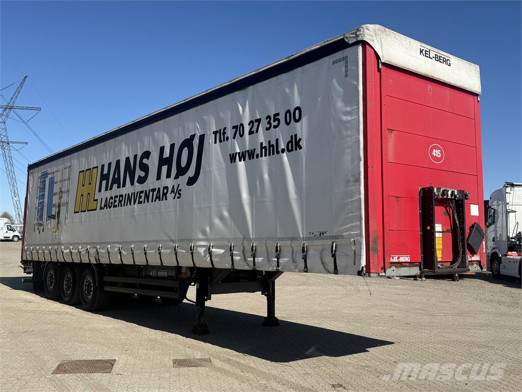 Kel-Berg 3-aks gardintrailer stålbund + Zepro 2500kg lift Tents puspiekabes