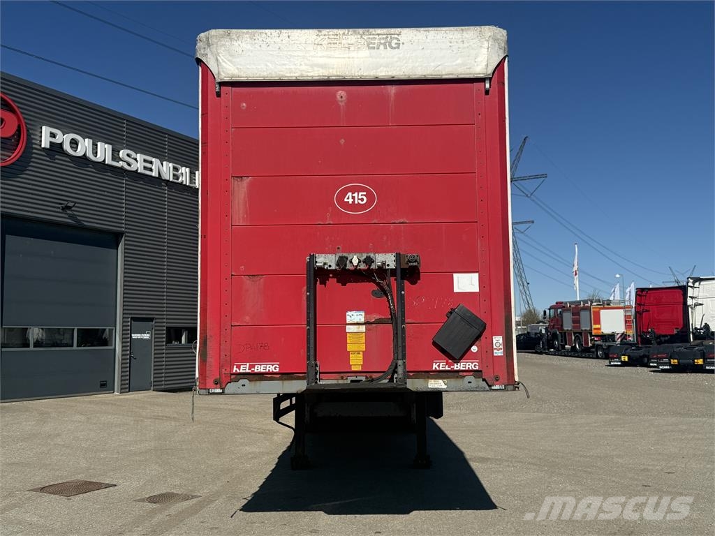 Kel-Berg 3-aks gardintrailer stålbund + Zepro 2500kg lift Tents puspiekabes