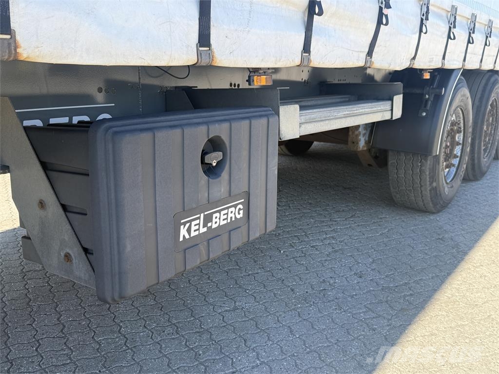 Kel-Berg 3-aks gardintrailer stålbund + Zepro 2500kg lift Tents puspiekabes