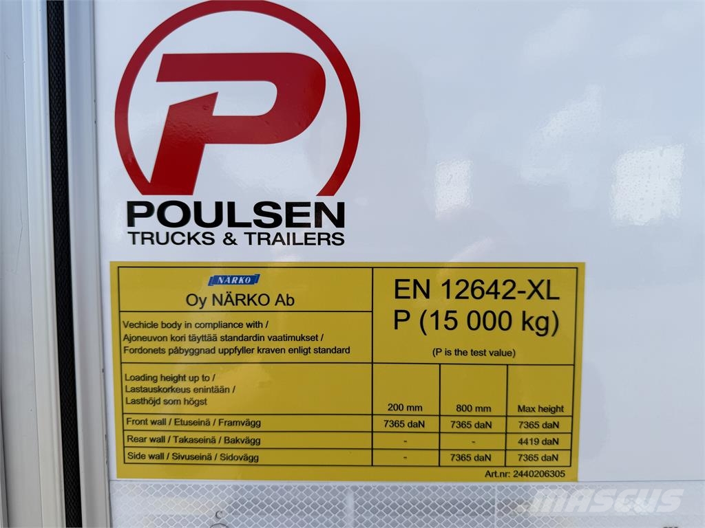 Närko 3-aks bokstrailer ADR EXII dobbeltstock Box body semi-trailers