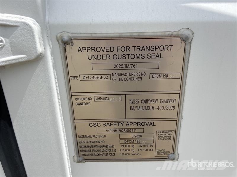  40 ft High Cube Multi-Door Storage Container (Unus Storage containers