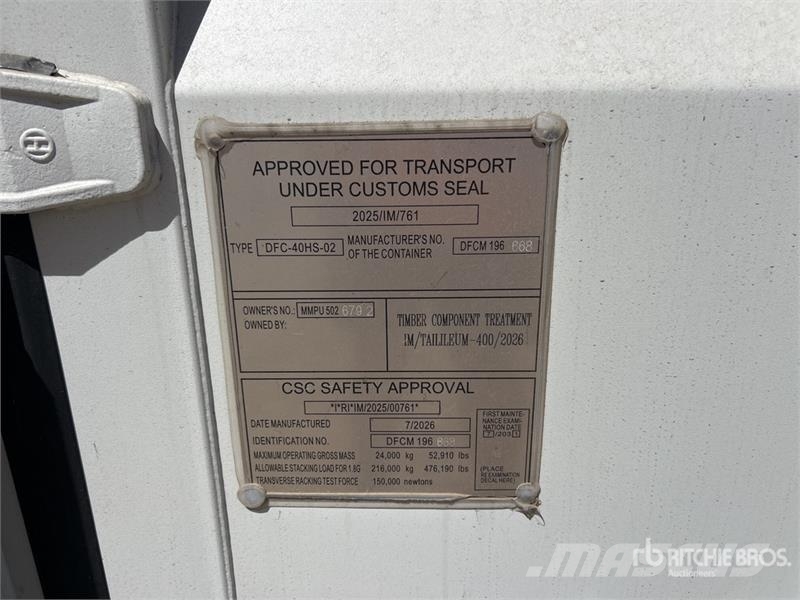 40 ft High Cube Multi-Door Storage Container (Unus Storage containers
