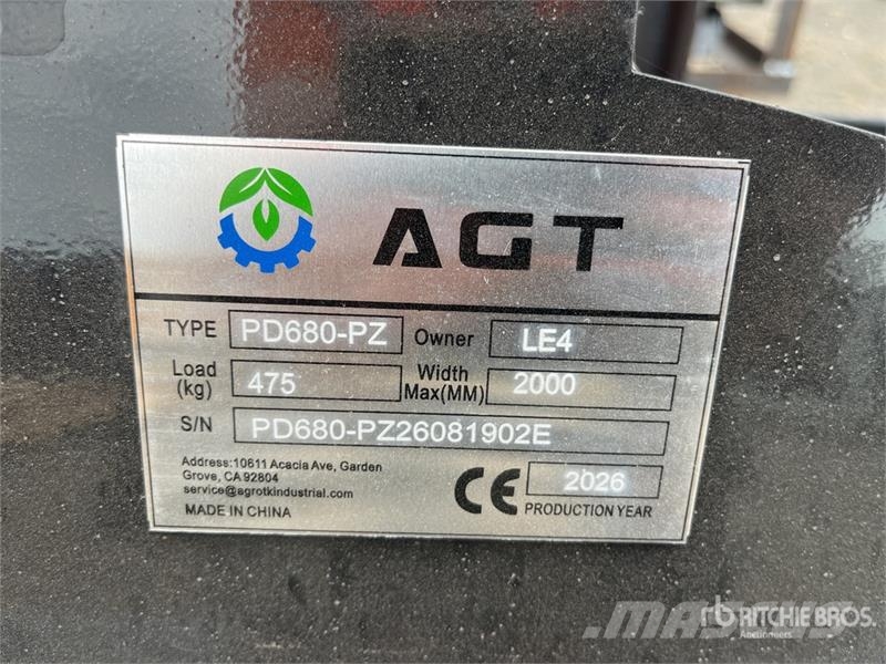 AGT PD680-PZ Hydraulic Skid Steer Post Driver (Unused) Fencing equipment
