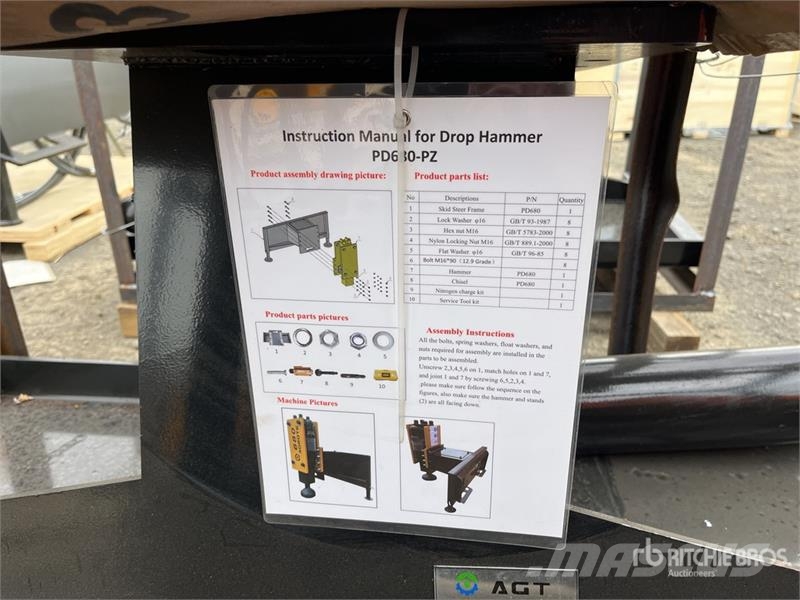 AGT PD680-PZ Hydraulic Skid Steer Post Driver (Unused) Fencing equipment