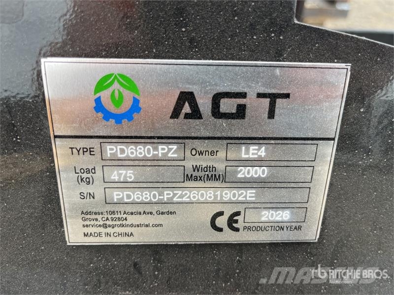 AGT PD680-PZ Hydraulic Skid Steer Post Driver (Unused) Fencing equipment