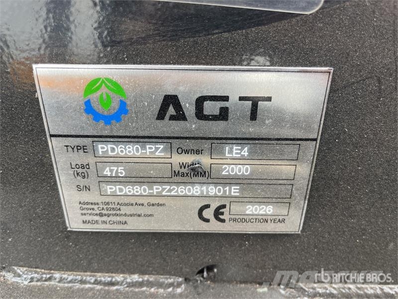 AGT PD680-PZ Hydraulic Skid Steer Post Driver (Unused) Fencing equipment