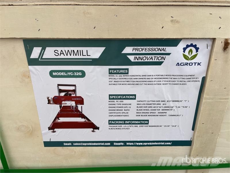 AGT YC32-G Portable Sawmill (Unused) Máquina de sierra