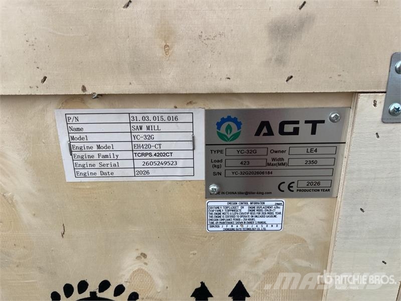 AGT YC32-G Portable Sawmill (Unused) Máquina de sierra
