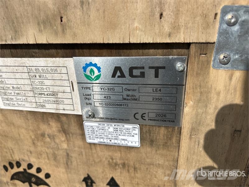 AGT YC32-G Portable Sawmill (Unused) Zaagmachines