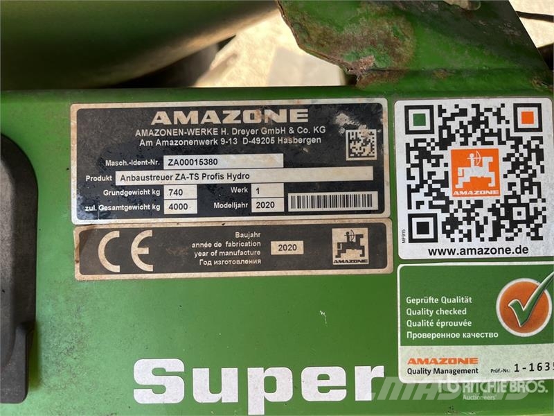 Amazone ZA-TS 3200 3-Point Fertilizer Spreader Самоходные опрыскиватели