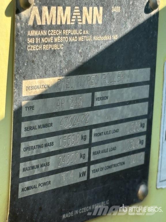 Ammann AP240 Pneumatic Roller Pneumorehvidega rullid