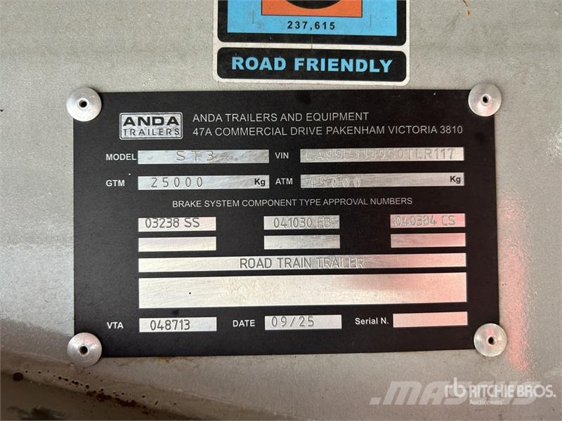 Anda Trailers Tri/A 13.2 m - 21 m Extendable Step  مقطوروات مسطحة/مفصلية الجوانب