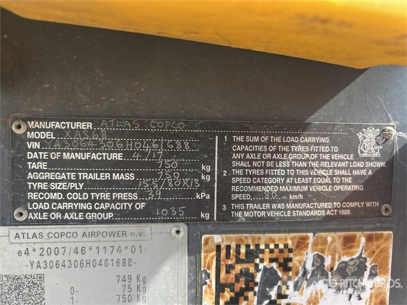 Atlas Copco 130 CFM 123 cfm Mobile Air Compressor Compressors