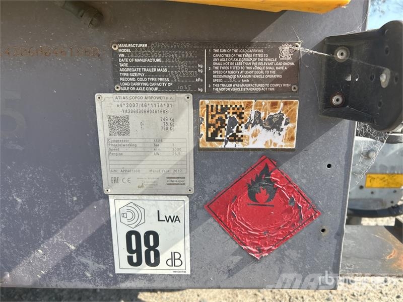 Atlas Copco 130 CFM 123 cfm Mobile Air Compressor Compressors